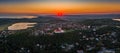 Tihany, Hungary - Aerial panoramic view of Benedictine Monastery of Tihany Tihany Abbey, Tihanyi Apatsag with Inner Lake Royalty Free Stock Photo