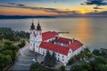 Tihany, Hungary - Aerial skyline view of the famous Benedictine Monastery of Tihany Tihany Abbey Royalty Free Stock Photo