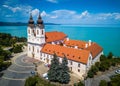 Tihany, Hungary - Aerial view of the famous Benedictine Monastery of Tihany Tihany Abbey Royalty Free Stock Photo