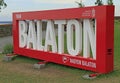 Sign `Balaton` in Tihany, Hungary