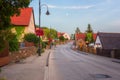 Tihany, Hungary â June 6, 2019: Scenic view of a cozy street of the village on a summer evening