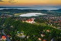 Tihany, Hungary - Panoramic view of the beautiful village of Tihany at Lake Balaton with the Benedictine Monastery of Tihany