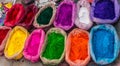 Powder of different colors for traditional paint and decorations during Tihar Deepawali festival and Newari New Year in Kathmandy