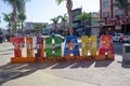 Tijuana, Baja California Mexico September 20, 2020 sign of giant letters with the word TIJUANA in the center of the city