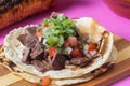 Tijuana grilled beef tacos, Mexican carne asada tacos