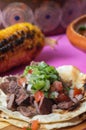 Tijuana grilled beef tacos, Mexican carne asada tacos