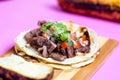 Tijuana grilled beef tacos, Mexican carne asada tacos