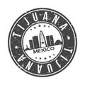 Tijuana Mexico Round Stamp Icon Skyline City Design Badge Rubber. Royalty Free Stock Photo