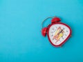 Tik-Tak pretty red vintage retro style alarm clock with copy space Royalty Free Stock Photo