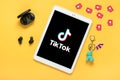 Tik Tok application icon, logo on screen