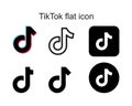 Tik Tok flat Icon template black color editable