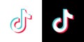 Tik Tok icon. Social media. Tik Tok logo design. Vector illustration isolated on white and black background