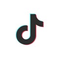 Tik Tok icon. Tricolor flat melody icon isolated on white background. Music, sound, equalizer icon design. Social media