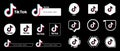 Tik tok logo collection. Set of Tik tok icons. Vector illustration Royalty Free Stock Photo