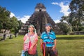 Unidentified Mayans people in Tikal, Guatemala. Royalty Free Stock Photo