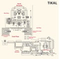 Tikal map, guatemala