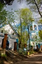 Tikhonovskaya church with a bell tower at the Konchalovsky cemetery of the city of Obninsk, Russia