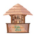 Tiki bar or beach hut with summer party cocktails Royalty Free Stock Photo