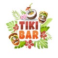 Tiki bar hawaii party sticker