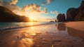 Golden Hour At Palawan\'s Beach: A Stunning Oasis Image