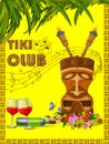 Tiki Club poster with tribal mask