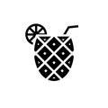 Tiki drink pineapple silhouette icon