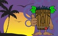 Tiki hawaiian mask cartoon background 9