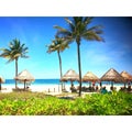 Tiki huts from the Royalty Free Stock Photo