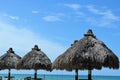 Tiki huts on the florida Gulf of Mexico beach Royalty Free Stock Photo