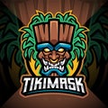 Tiki mask esport mascot logo design