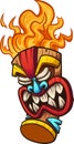 Tiki mask with fire hair Royalty Free Stock Photo