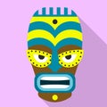 Tiki ritual idol icon, flat style