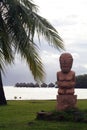 Tiki statue on the beach