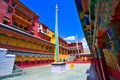 Tikse(Tiksey) Gompa or Thiksay(Thiksey) Monastery, Colorful walls and houses.