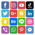 Social media icons set Logo Vector Illustrator Background