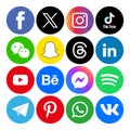 Social media icons set Logo Vector Illustrator network