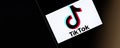 Tiktok banner editorial. Illustrative banner for news about Tiktok - a video-sharing focused social networking service