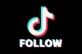 TikTok Follow. New Social media concept. Icon symbol. Logo. Vector illustration. Editorial web Royalty Free Stock Photo