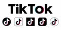 TikTok glitch icon of social media. TikTok - destination for short-form mobile videos. Tik Tok social network icon. Kyiv, Ukraine