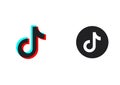 Tiktok logo and flat Icon - Social network site Royalty Free Stock Photo