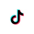 Tiktok logo on white background editorial illustrative