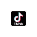 Tiktok logo on white background editorial illustrative