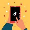 TikTok play illustration Have mobile phones and