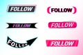 TikTok Profile Interface. Follow Button. Social Media Vector Illustration