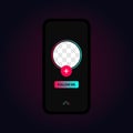 TikTok Profile Interface. Tiktok Story. iPhone Mockup. Follow Button. Add Button. Transparent Placeholder. Put Your