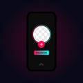 TikTok Profile Interface. Tiktok Story. iPhone Mockup. Follow Button. Add Button. Transparent Placeholder. Put Your Royalty Free Stock Photo