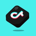 TikTok social media app website icon vector Cube icon