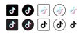 Tiktok vector logo icon set. Vector illustration