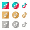 TikTok vector social media icon. Instagram logo illustration. Royalty Free Stock Photo