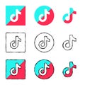 TikTok vector social media set icon. Instagram logo illustration.